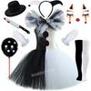 Costume da Clown Terrifier Art Girl Nero Bianco Abito Tutù Fantasia Abito Joker Horror per Ragazze Costumi per Festa di Halloween Carnevale
