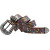 Rhinestone Punk Graffiti Hand-Painted PU Belt - Rock Fashion, European & American Style