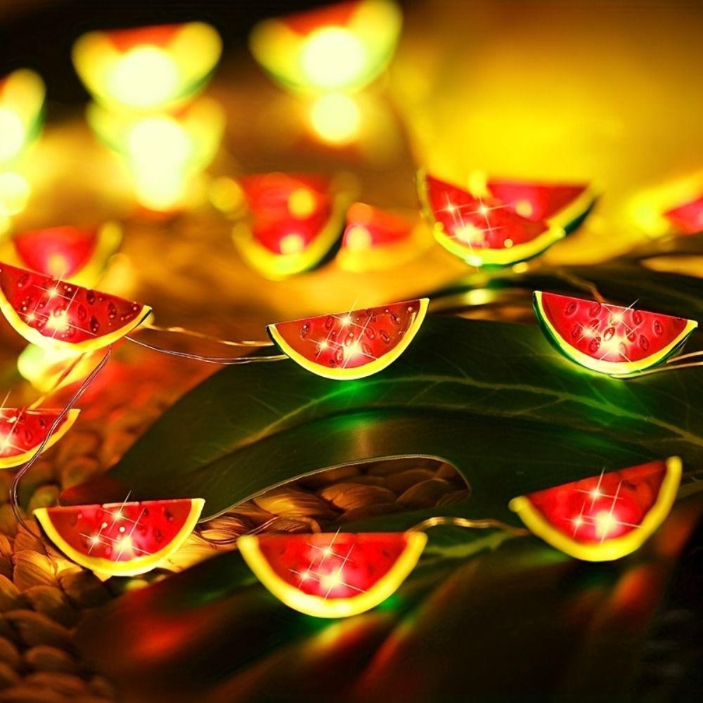 Creative LED Watermelon String Lights Colorful Fruit Colored Lights Fruit Night Lights Craft