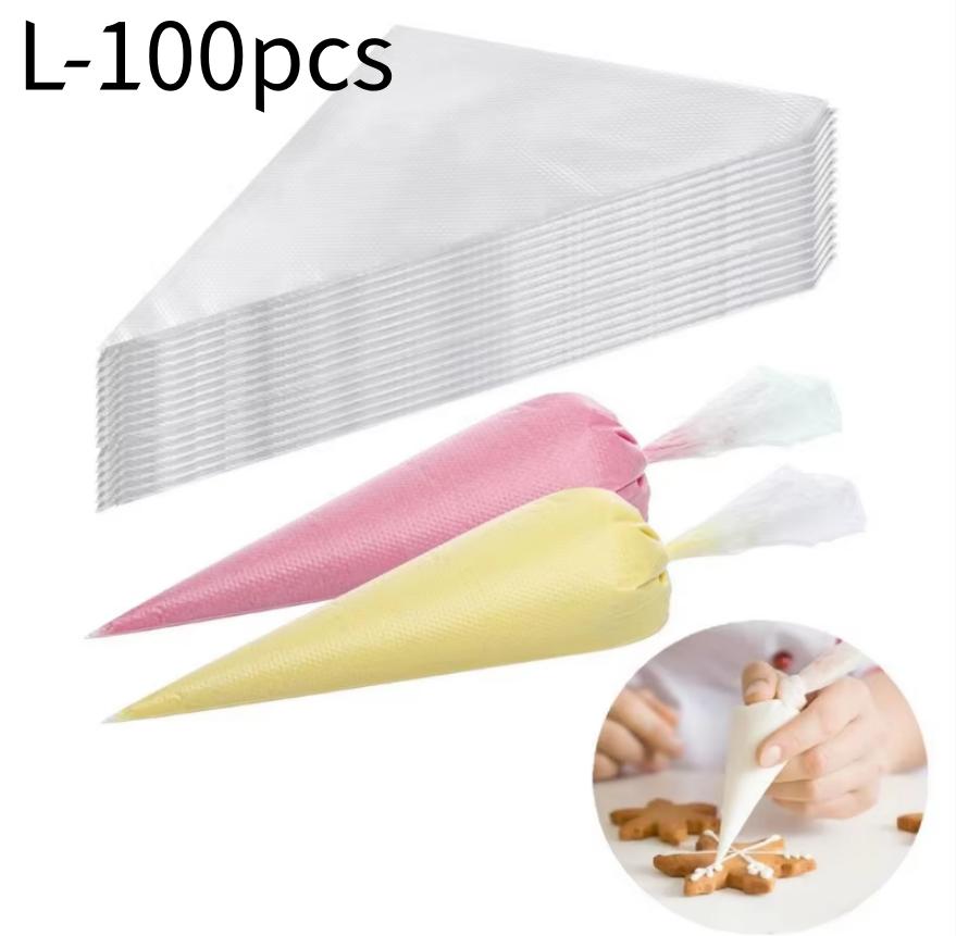 100pcs/bag Disposable Pastry Bags Non-Slip Piping Bag Cake Cream Shaping Squeezing Bags Baking Tools for Cake Cream Decorating