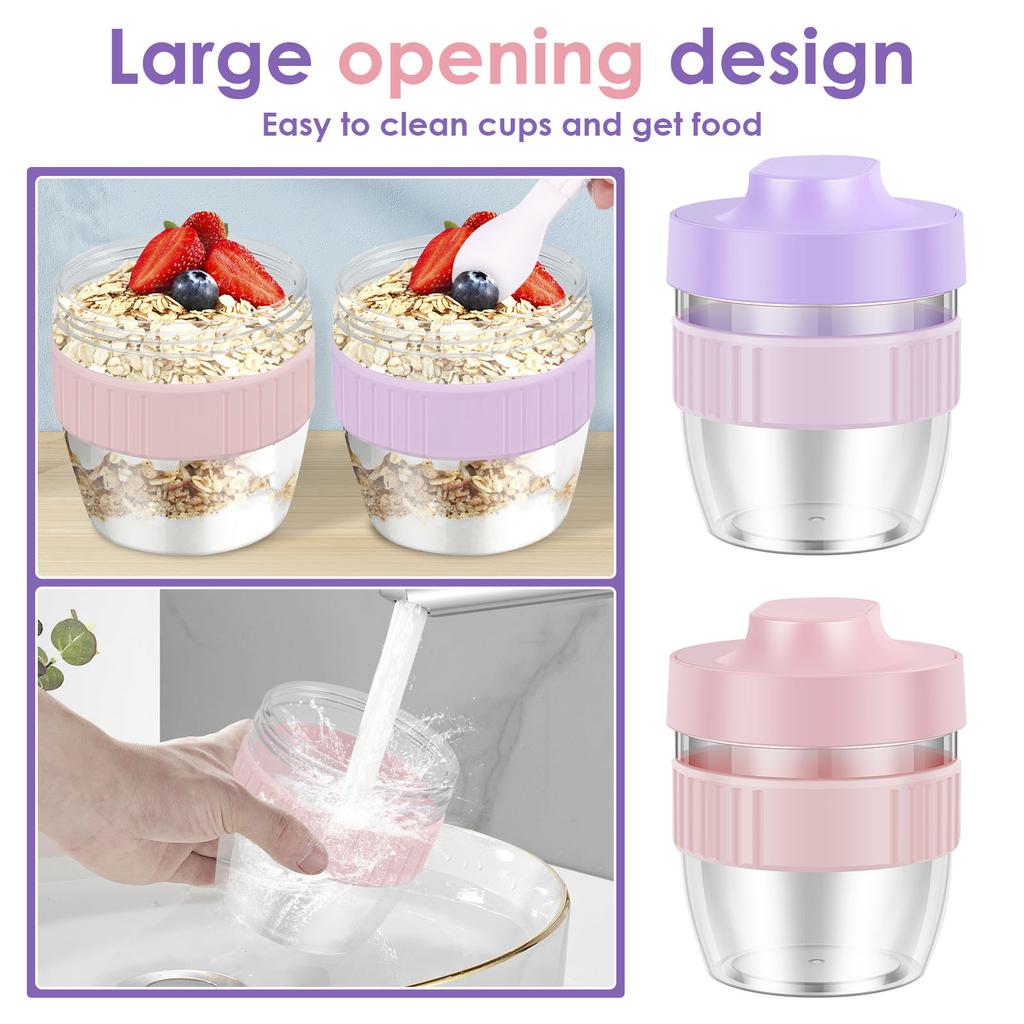 Food Thermal Jar Soup Cup Overnight Oat Cups Portable Breakfast Milk Fruit Salad Sealed Bowl Insulated Container 480ML