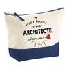 Makeup Bag - PLANETEE - Bazar of an Architect of Love (blue Background Pouch) - Large Format - Cotton - HD Printing France