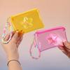 Star Sand Colorful Transparent Coin Purse Card Holder Lipstick Pouch Earphone Bag Zipper Small Wallet Keychain