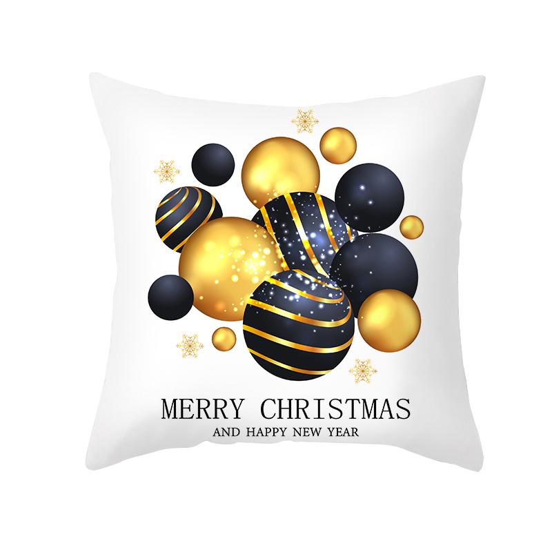 Merry Christmas Cushion Cover Platinum  Ball    Decoration