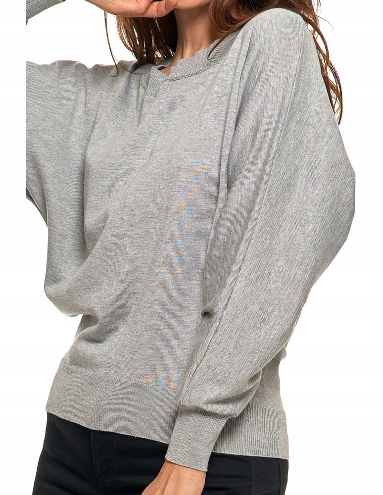 Women's Classic Sweater With Long Loose Sleeves Viscose MORAJ XS/S gray