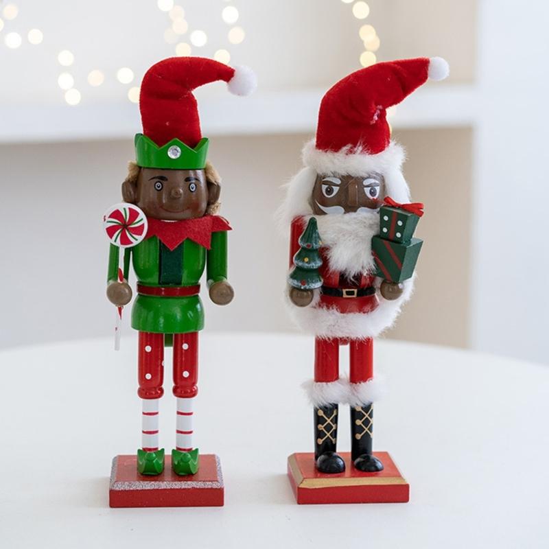 Colorful Soldier Christmas Soldier Dolls Decorations Soldier Wood Christmas Walnut Soldier Winter Table Toppers