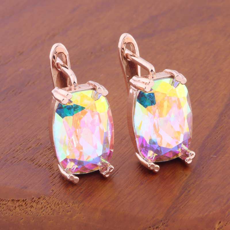 

Прямоугольные серьги из розового золота в европейско-американском ретро-стиле 10*14mm rectangular rounded rose gold ear buckles