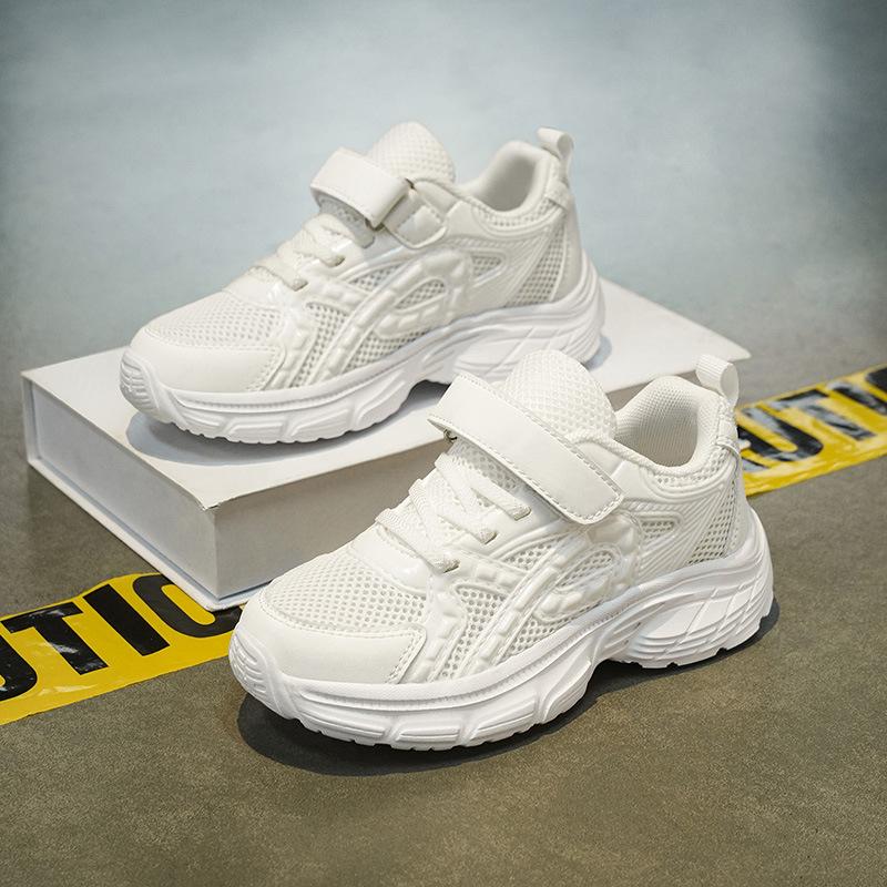 Boys' White Sneakers, Mesh Girls' White Sneakers, Autumn Black Student Shoes, Big Kids' Sneakers for Performances