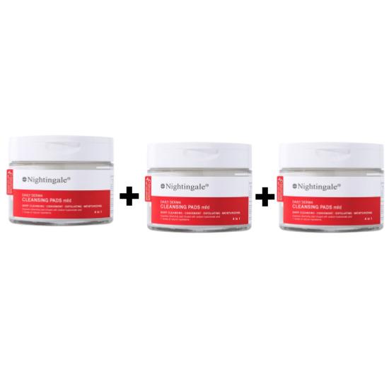 NIGHTINGALE Daily Derma Cleansing Pads Mild – Gentle 4-in-1 Daily Cleanser 70 Pads (270ml)