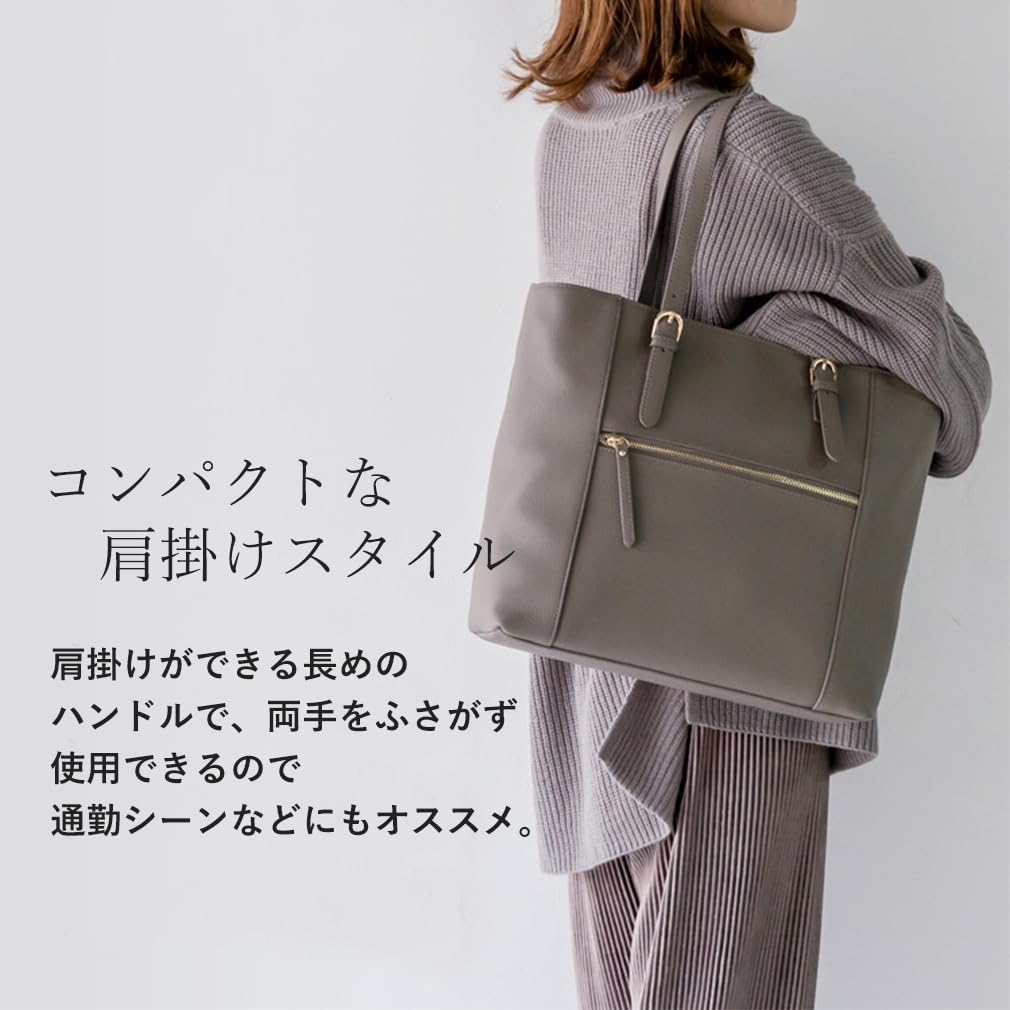 VITAFELICE Genuine Leather Business Tote Bag for Women, vinb-20c53n (Black)