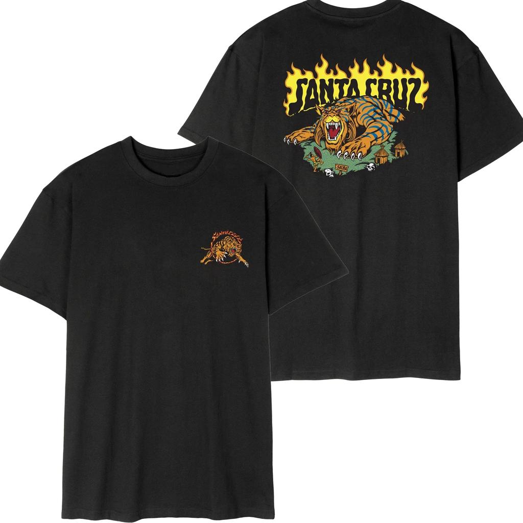 Skateboard Casual Cotton Men's T-Shirt Loose Sports Cruz Women Short Sleeve Tiger Print Street Trend Hip Hop Harajuku Clothing