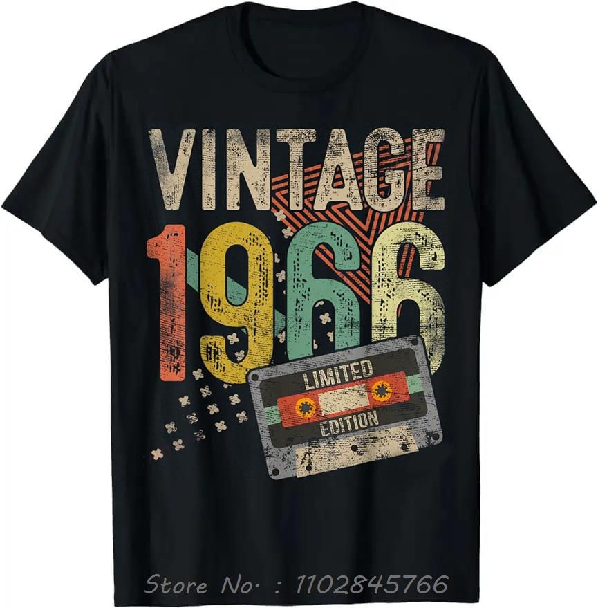 Vintage 1966 Oversized Tshirt Custom Mens Clothing Ropa Hombre Cotton Tshirt Hip Hop Streetwear Tosp Casual Fitness T Shirt