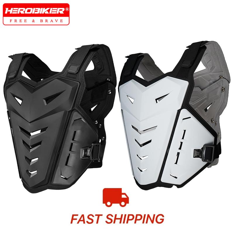 HEROBIK Motocross Body Armor Motorcycle Jacket Motocross Moto Vest Back Chest Protector Off-Road Dirt Bike Protective Gear