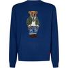 Polo Ss24 Round Neck Pullover Cartoon Animal Pattern Embroidered Slim Fit Long Sleeve Sweater Men Sweater Blue 710934020-001