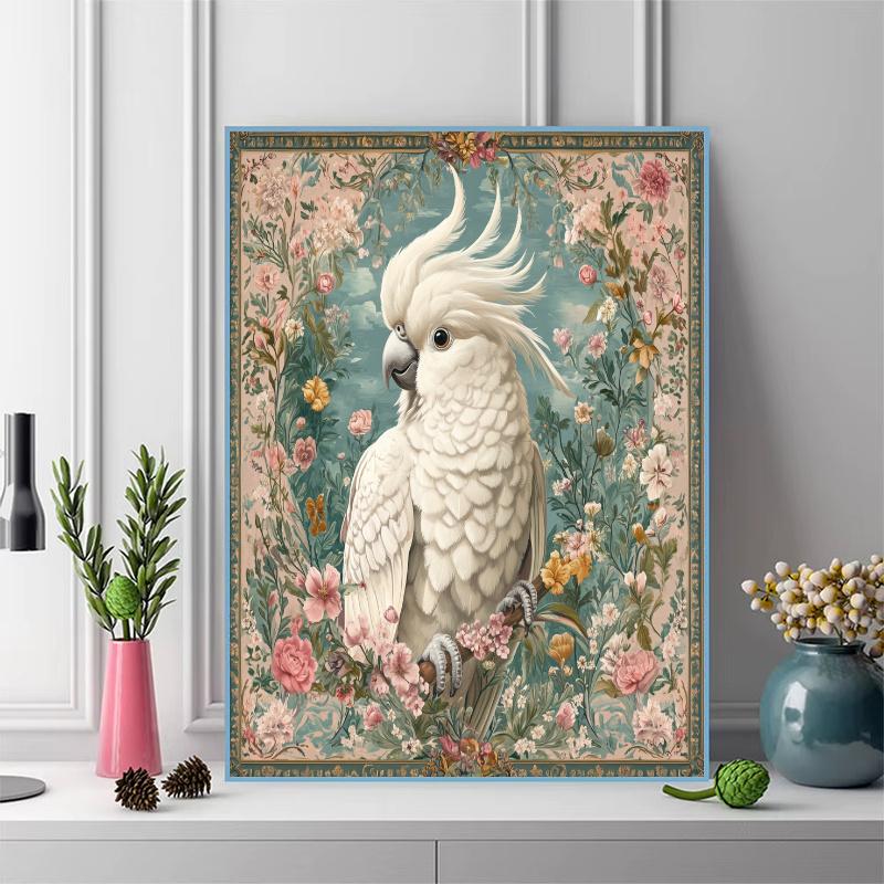 Beautiful cockatoo Pattern 3pcs 100% Round Full Drill 5D DIY Diamond Painting Embroidery Cross Stitch Rhinestone Décor