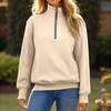 Womens Oversized Sweatshirts Zipper Long Sleeve  Fleece Pullover  Sweatshirt With Pocket