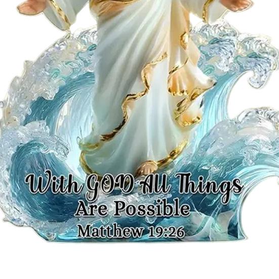Angel Christmas Ornaments for Tree Religious Holy Family Hanging Ornaments Acrylic Jesus Angel Pendant for Holiday Home Decor