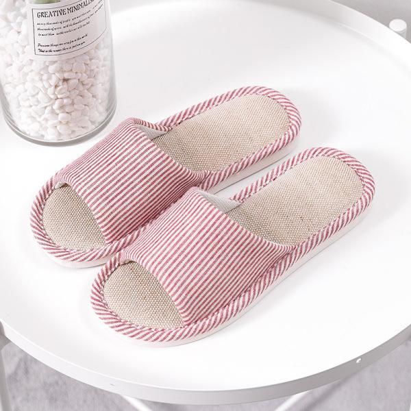 

Linen slippers men s four-season universal indoor home non-slip soft bottom sweat-absorbing silent couple cotton and linen slippers women 36-37