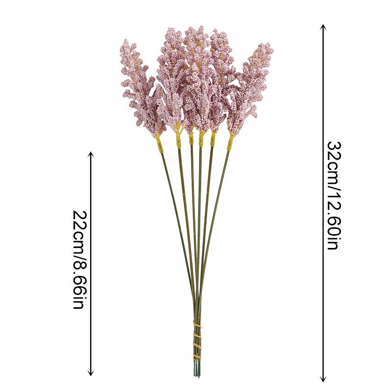 2PC Bundles Decorative Grain Ears Rustic Foam Real Touch Wheat Stalks Faux Home Decor Simulation Artificial Wedding 32cm