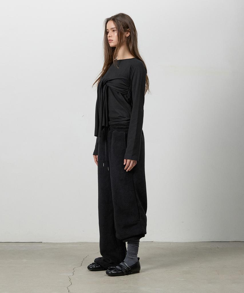 THREE TO EIGHTY Dual-Surface Corduroy Pants Black