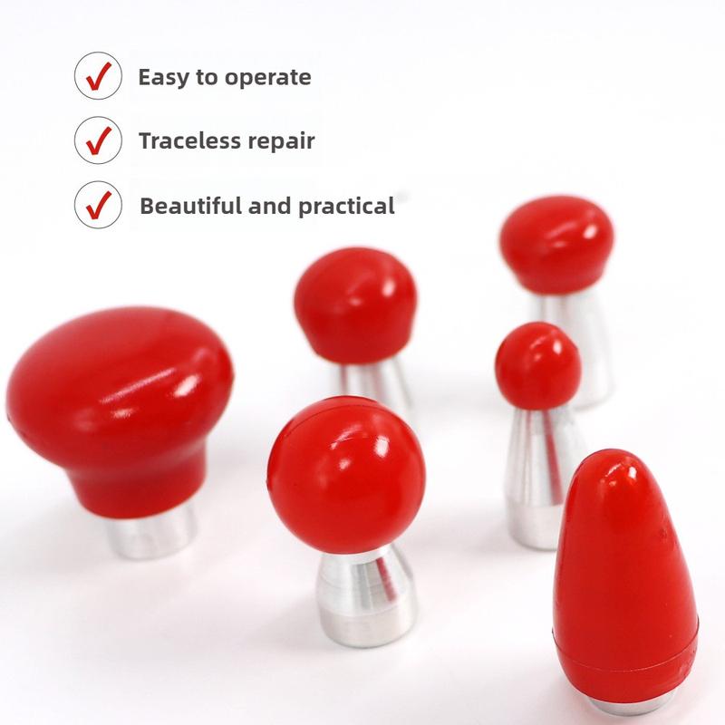 6Pcs Car Dent Repair Tool Leather Hat Hammer Replacement Head Dent Repair Replacement Head Hook Top Pit Tool M8 thread