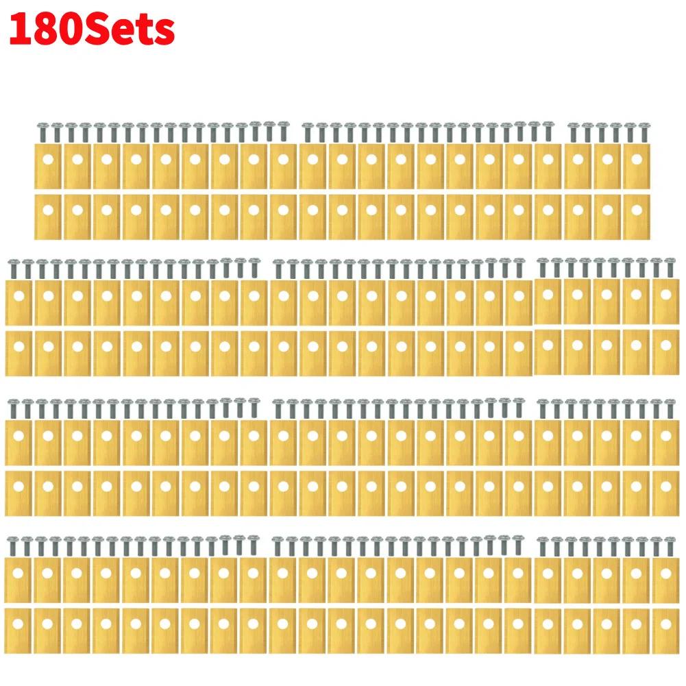 18-180Sets Blades Replacement Stainless Steel Blade Screws Kit Robotic Lawn Mowers Replacement for Worx Landroid Lawn Mowers