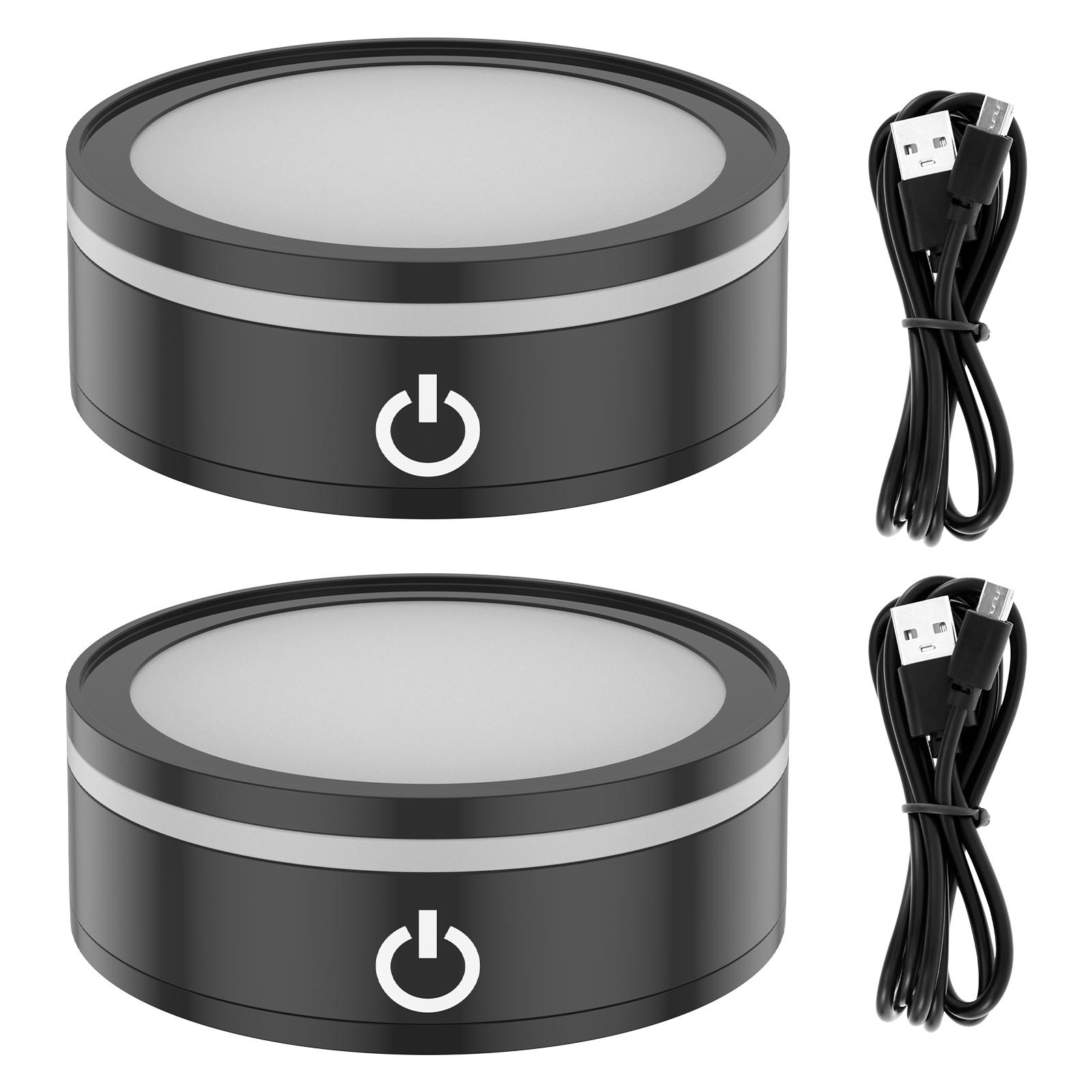 

LED Light Base Touch Control Light Display Base 6 Lighting Modes LED Display Base 2 Power Supply Modes LED Lamp Base for Bedroom