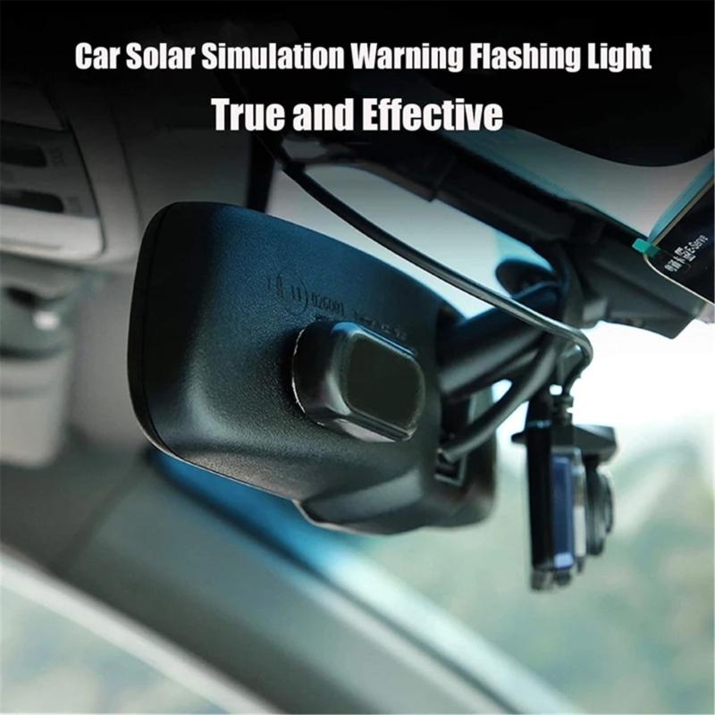 Car Fake Security Light Solar Powered Simulated Dummy Alarm Wireless Warning Antitheft Caution Lamp Flashing Imitation