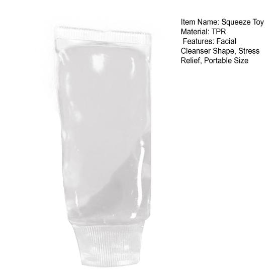 Facial Cleanser Tube Squeeze Toy, Slow Rising Stress Relief Face Wash Toy, Anti-Anxiety Clear Tube Sensory Fidget Toy for Kids Adults