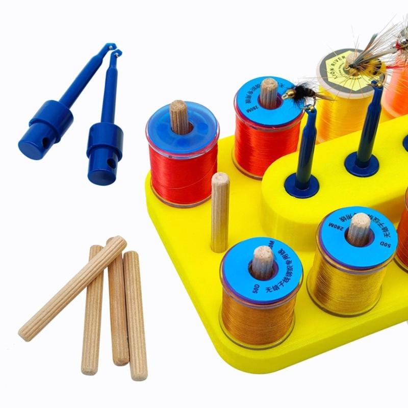 10x3.7inch Spool Station Thread Spool Display Stand Storage Rack Lure Showing Stand Fishing Fly Tying Thread Spool Stand