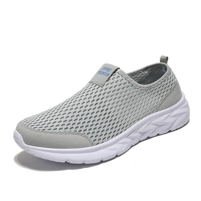 

Большой размер комплект для ног повседневная спортивная обувь мужская легкая и дышащая летняя одинарная сетка мужская обувь ленивый один педаль 38 серый