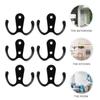 10pcs Coat Hooks 2 Hole Wall-mounted 2-Pronged Clothes Hook Towel Hook Coat Hanger for Robes Coats Hats Keys Towels Black