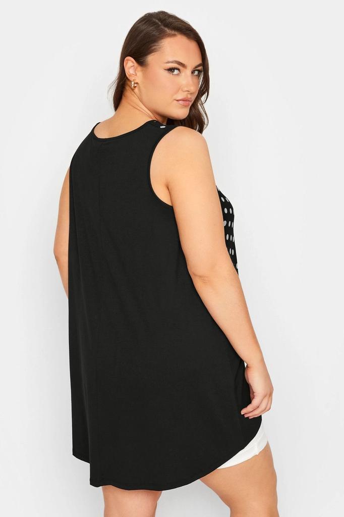 Damen Übergröße Bluse Plus Size Ärmellos Rundhalsausschnitt Gepunktete Bluse