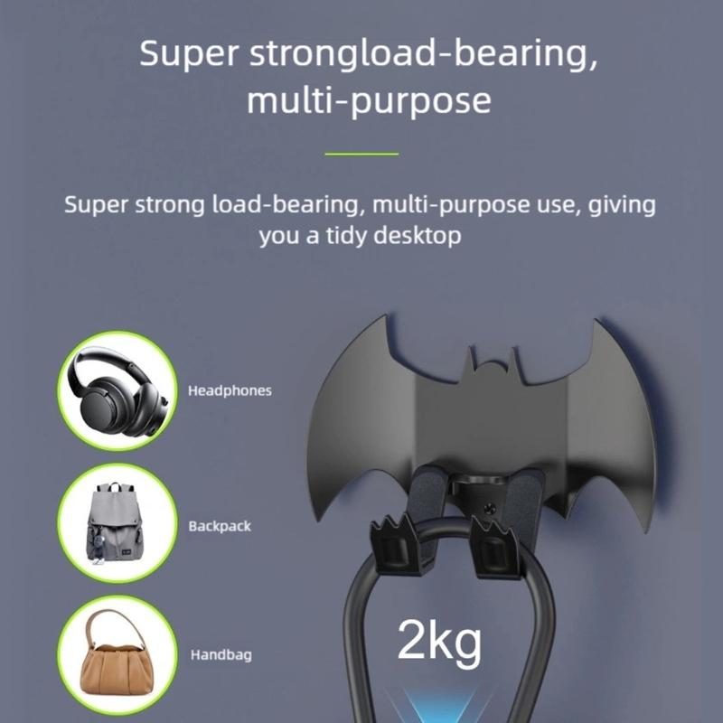 Adhesive Or Screw Mounted Bat Themed Controller For Systems Space Efficient Wall Storage Solution