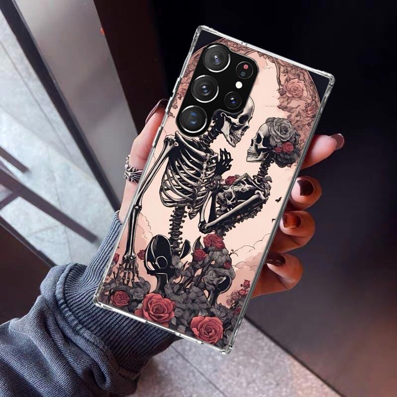 

Anatomy Skeleton Heart Lovey Kiss Phone Case For Samsung Galaxy S26 S25 Edge S24 S23 Ultra S22 Plus S21 S20 FE Soft TPU Back Cov Samsung S24 FE