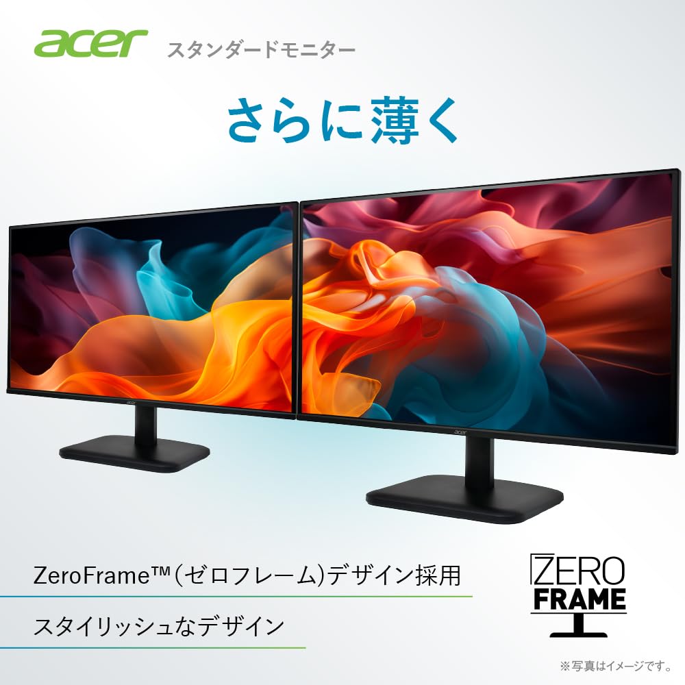 Acer Monitor Inch Full HD Matte 120Hz sRGB AdaptiveSync HDMI Mini 15 Pin No Terminal VESA Mount Compatible Zero Frame Design EK241YGbi 23.8 1ms(VRB)