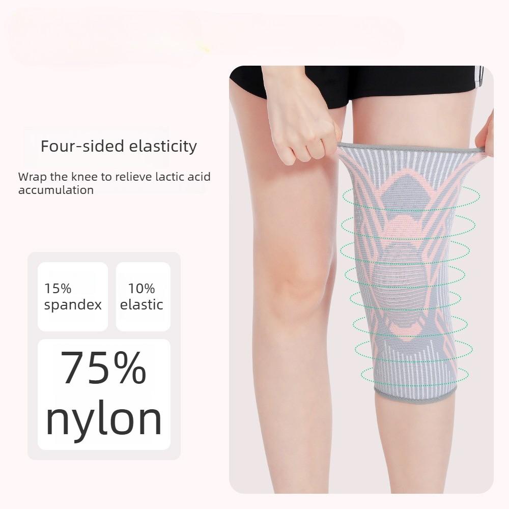Sports Knee Pad Nylon Elastic Anti-Slip Silicone Knee Support for Basketball Running Cycling Breathable Knitted Thin Knee Brace Men Women M L XL