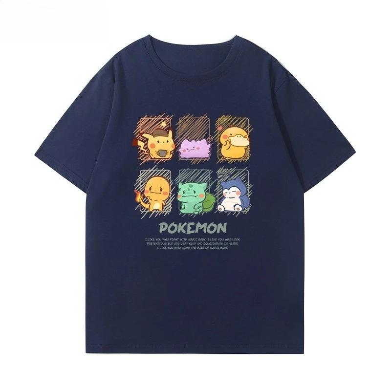 Pokémon Joint Short-sleeved T-shirt Men's and Women's Clothes Summer Trend Casual Short-sleeved Popular Half-sleeved T-shirt Top