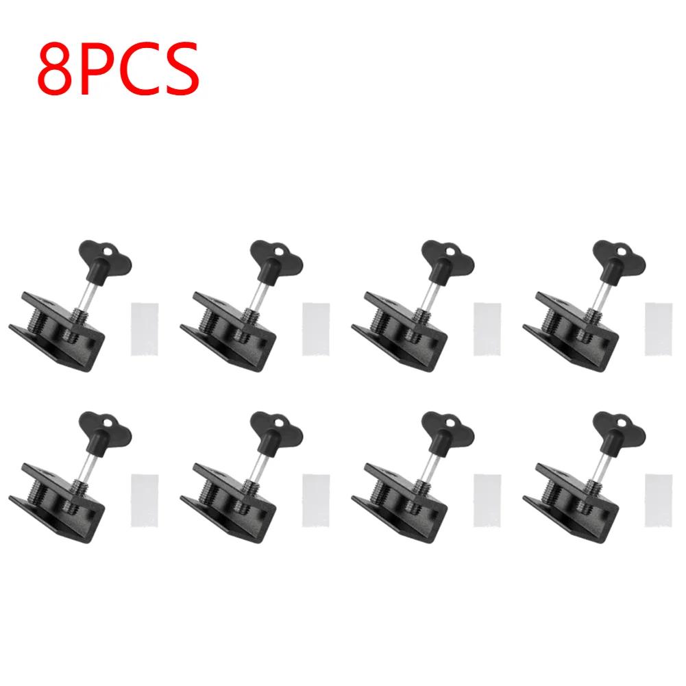1-10Pcs Aluminum Alloy Window Security Lock Limit Sliding Door Windows Restrictor Child Safety Anti-theft Household Improvement