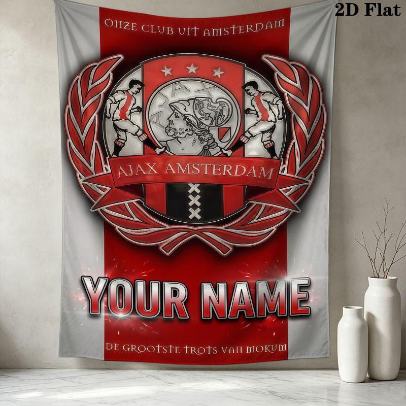Afc Ajax Wall Hanging Printed Fabric Blanket Decorative Tapestries for Bedroom Living Room Home Decor