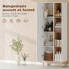 Bathroom Cabinet, 2 Doors, 4 Open Compartments, Adjustable Shelves, White and Natural