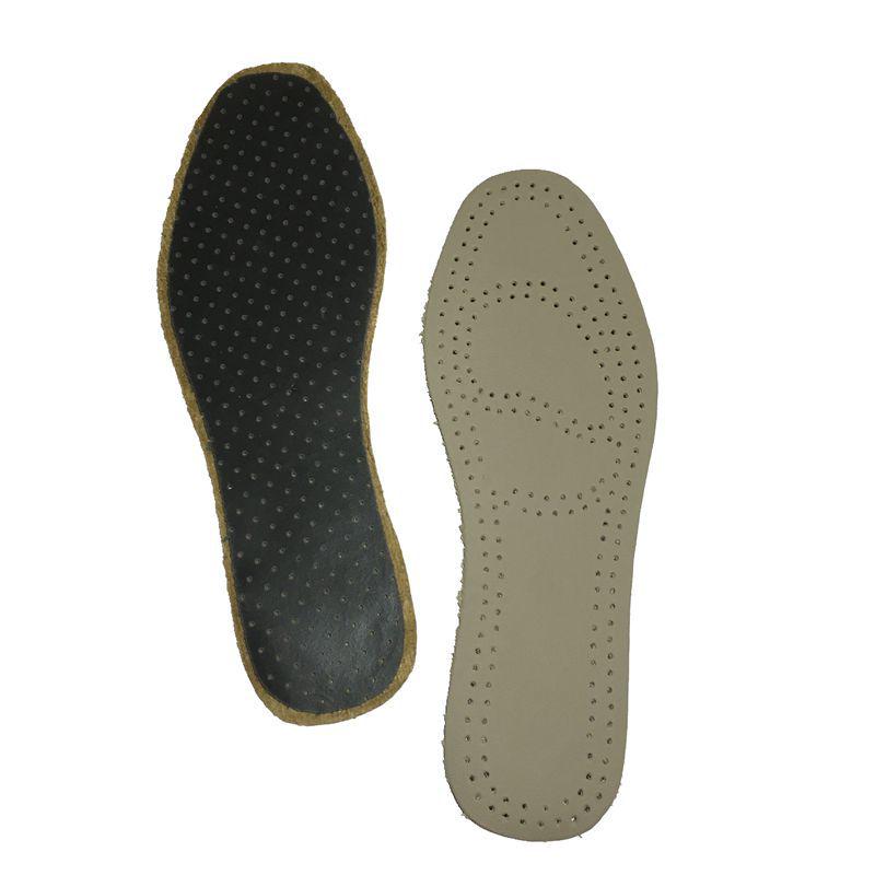 Unisex Genuine Cowhide Leather Insole: Breathable, Odor-Resistant, Shock-Absorbing, Non-Slip Cushion for Sweat Absorption.