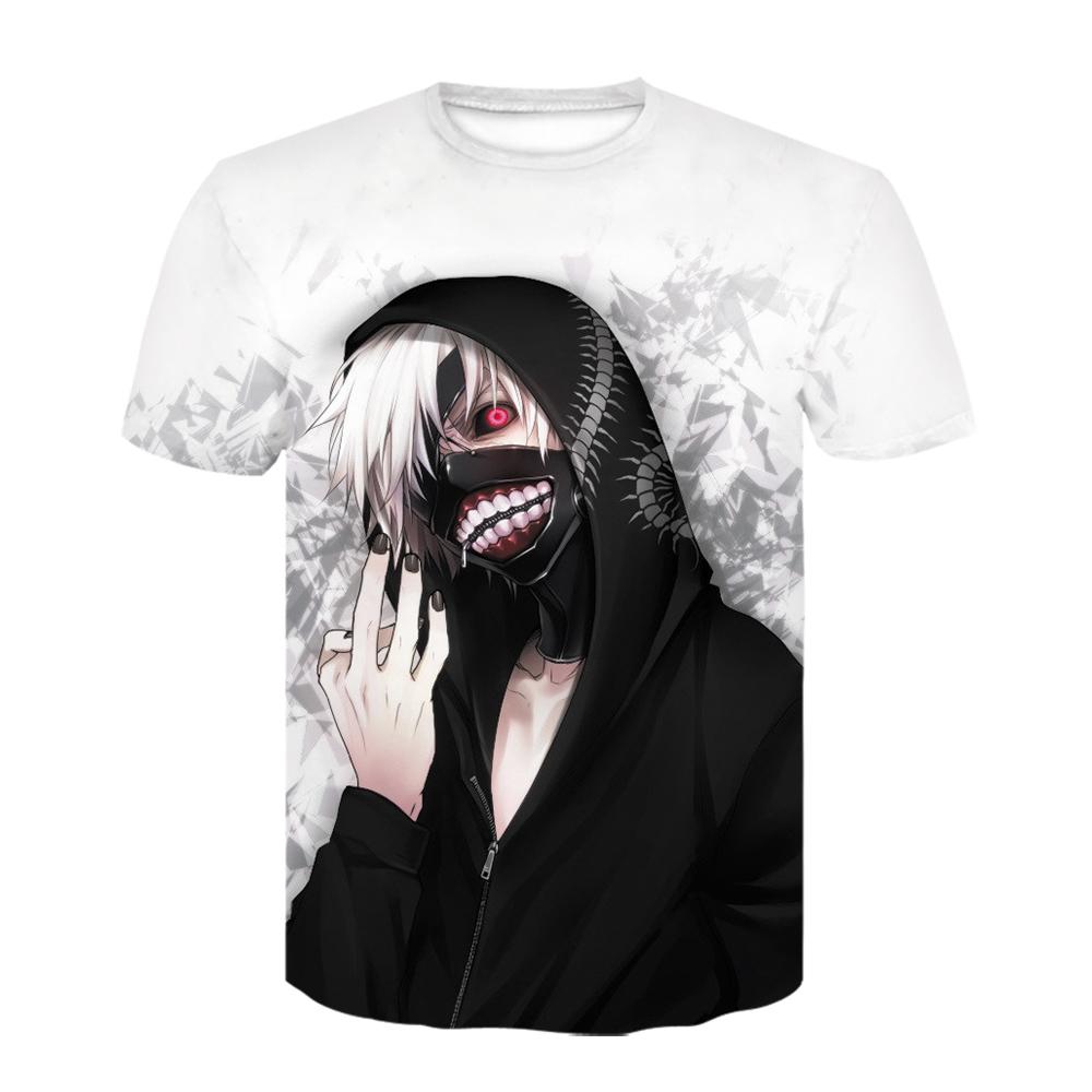 Strange Things Tokyo Ghoul Men 3D Graphic T Shirts Anime Ken Kaneki Print T Shirts Cartoon Loose Cotton Tshirts Hipster Tops