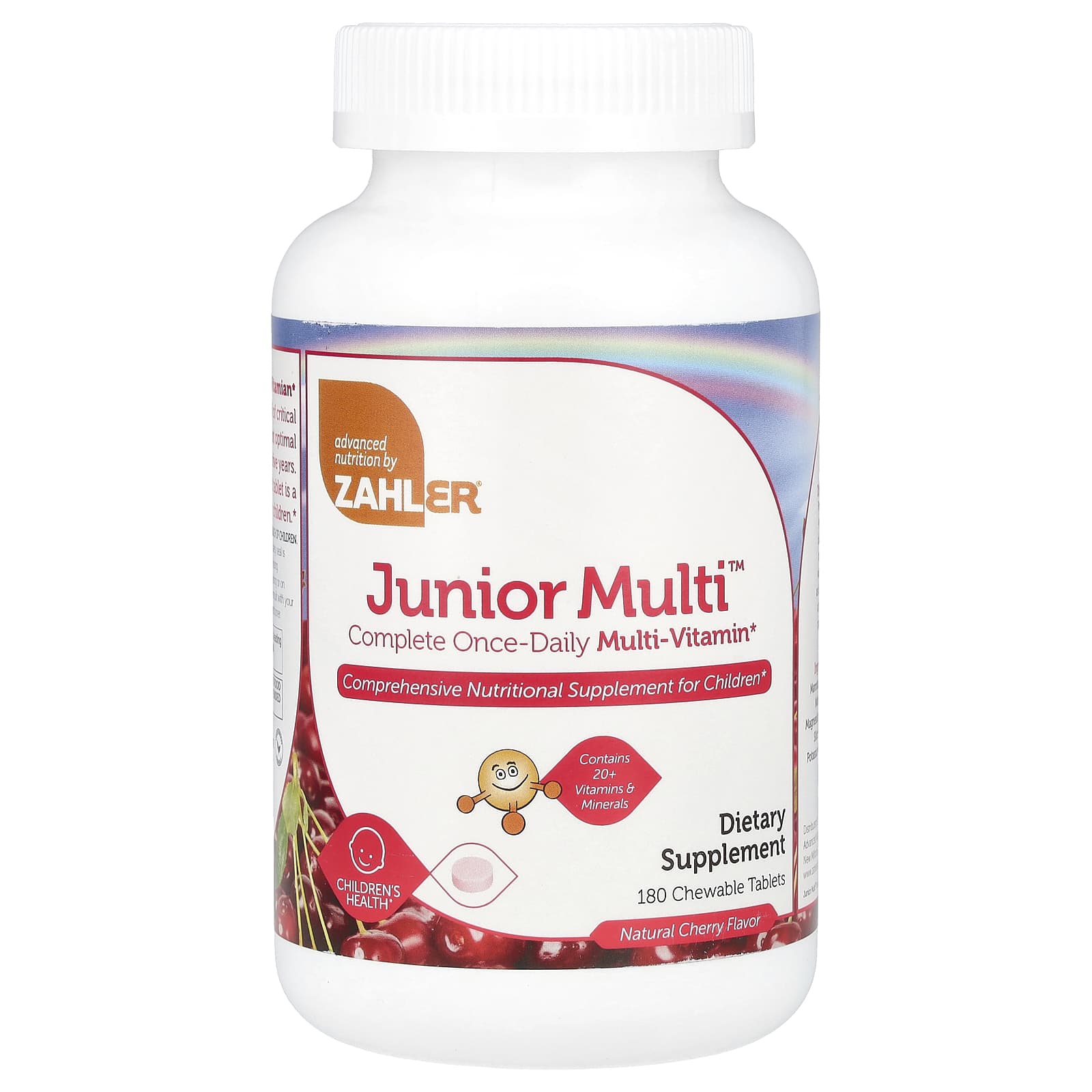 

Zahler, Youth Multi™, a complete once-daily multivitamin, natural cherry flavor, 180 chewable tablets