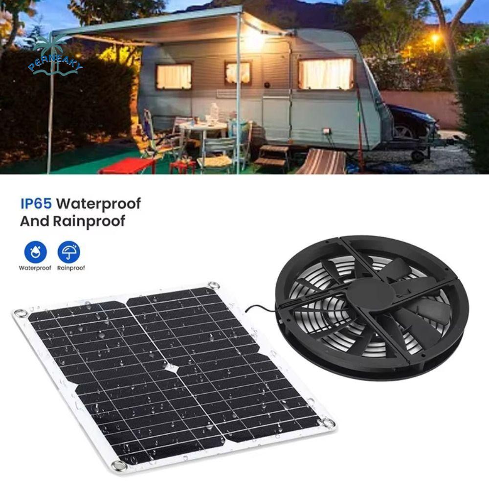 Round Ventilation Case Boosted Impeller Fan Powerful Airflow Energy-efficient Solar 12V Extractor Fan Anti-Mosquito Design