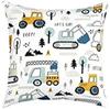 Cartoon Vehicle Patterns Throw Pillow Cover With Short Plush Print For Living Room Sofa Decoration Cushion Cover Pillow Covers