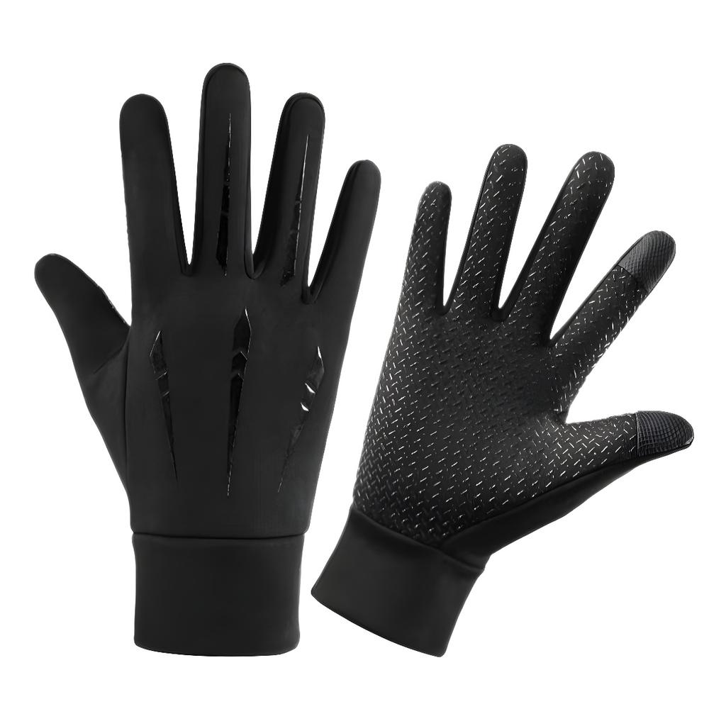 Warm gloves autumn men's full-finger waterproof and velvet warm outdoor fitness riding touch screen mountaineering warm gloves
