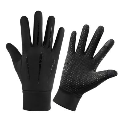 Men Thermal Gloves Autumn Full Finger Waterproof Fleece Lined Outdoor Fitness Riding Touchscreen Hiking Warm Gloves