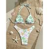 New Sexy Lace Up Neck Starfish Print Set Swimsuit Bikini Low Waist Bikinis Swimwear Beach Swimsuit Swimwear