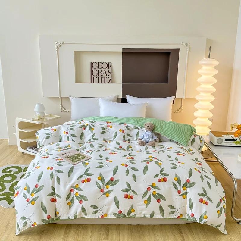 1Pc Printing Cotton Duvet Cover No filler,Breathable Skin Friendly Fabric Comfortable Plants and Flowers pattern,Bedroom Bedding